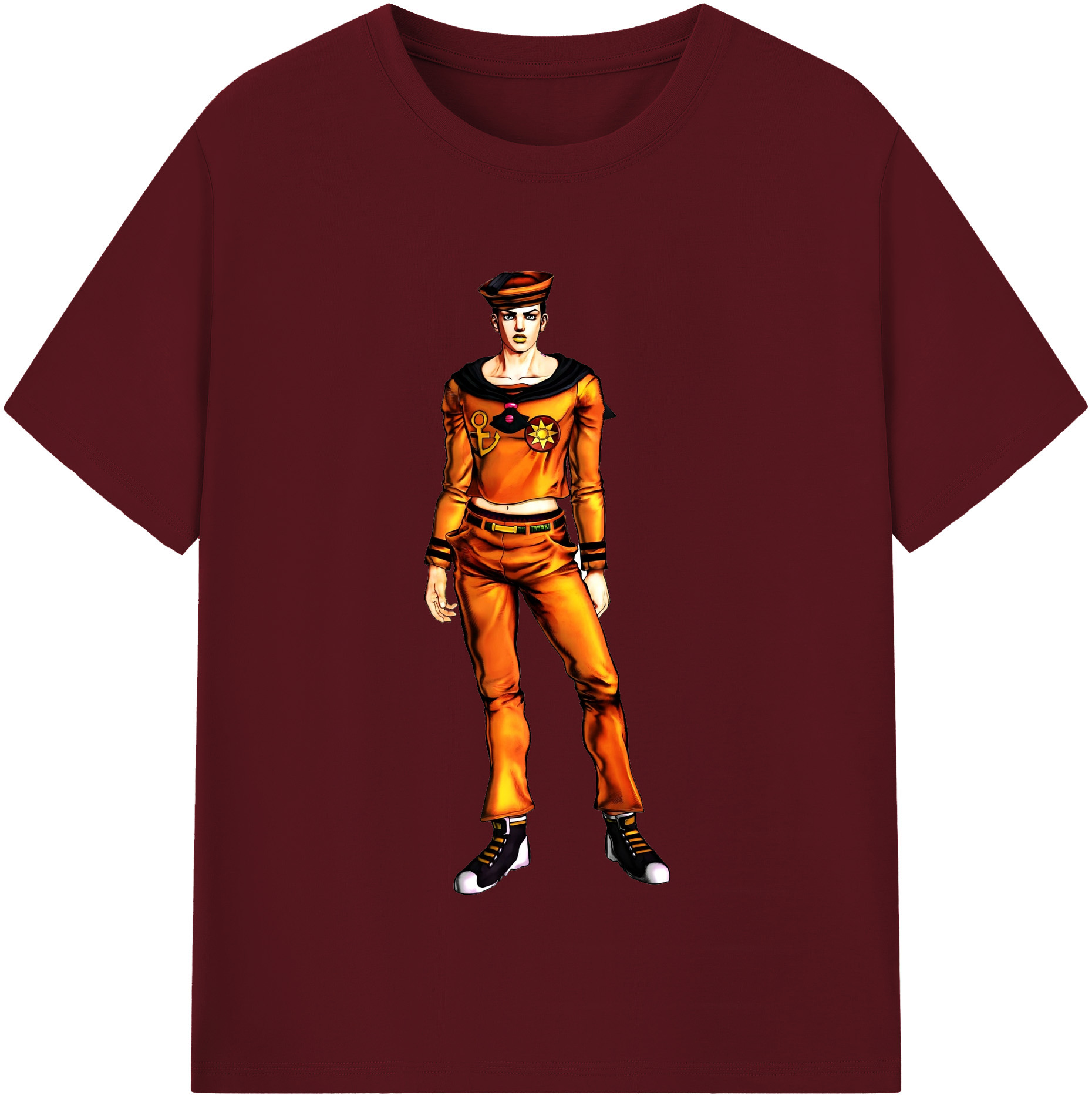 （画像用） ジョジョの奇妙な冒険 東方定助 JoJo's Bizarre Adventure Higashikata Josuke 綿100％半袖Tシャツ（フロントプリント）